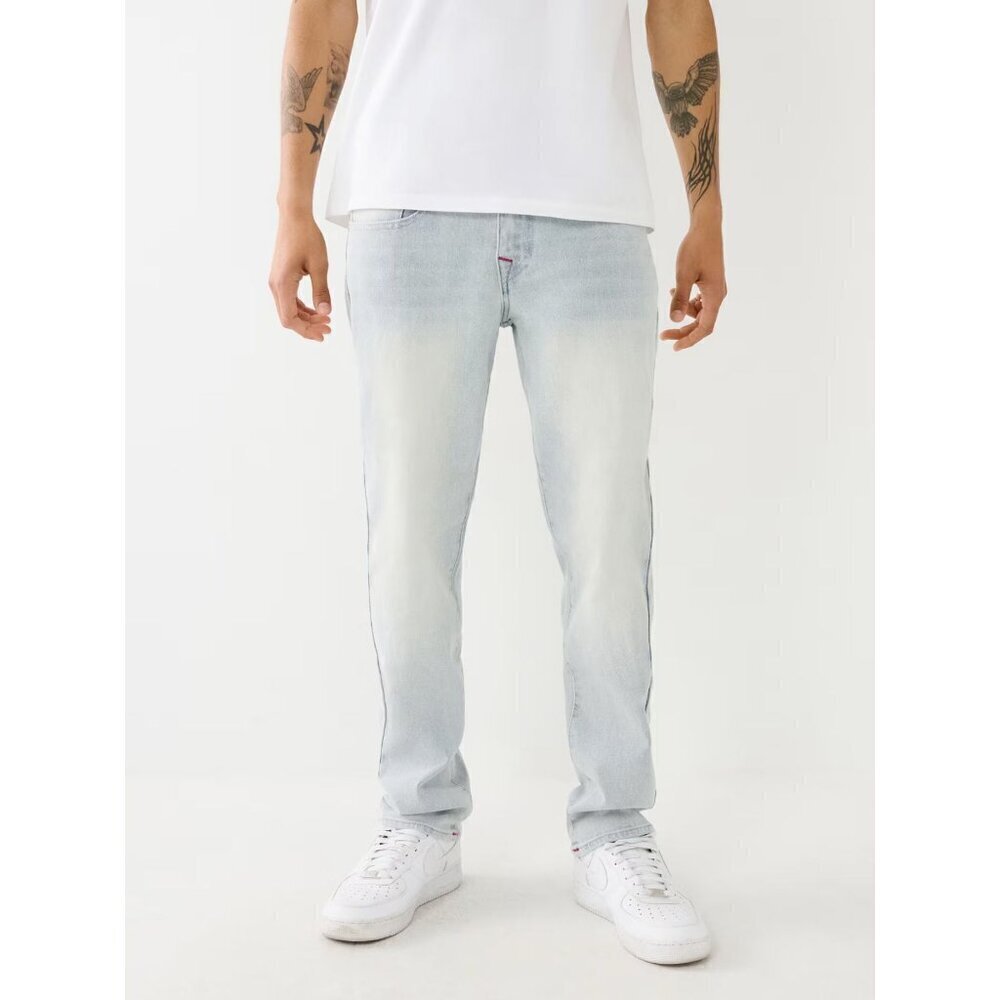 NEW! True Religion Men's 42 Geno Slim Light Blossom Wash Jeans NWT $159
